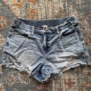 aerie Light Wash Distressed Denim Shorts